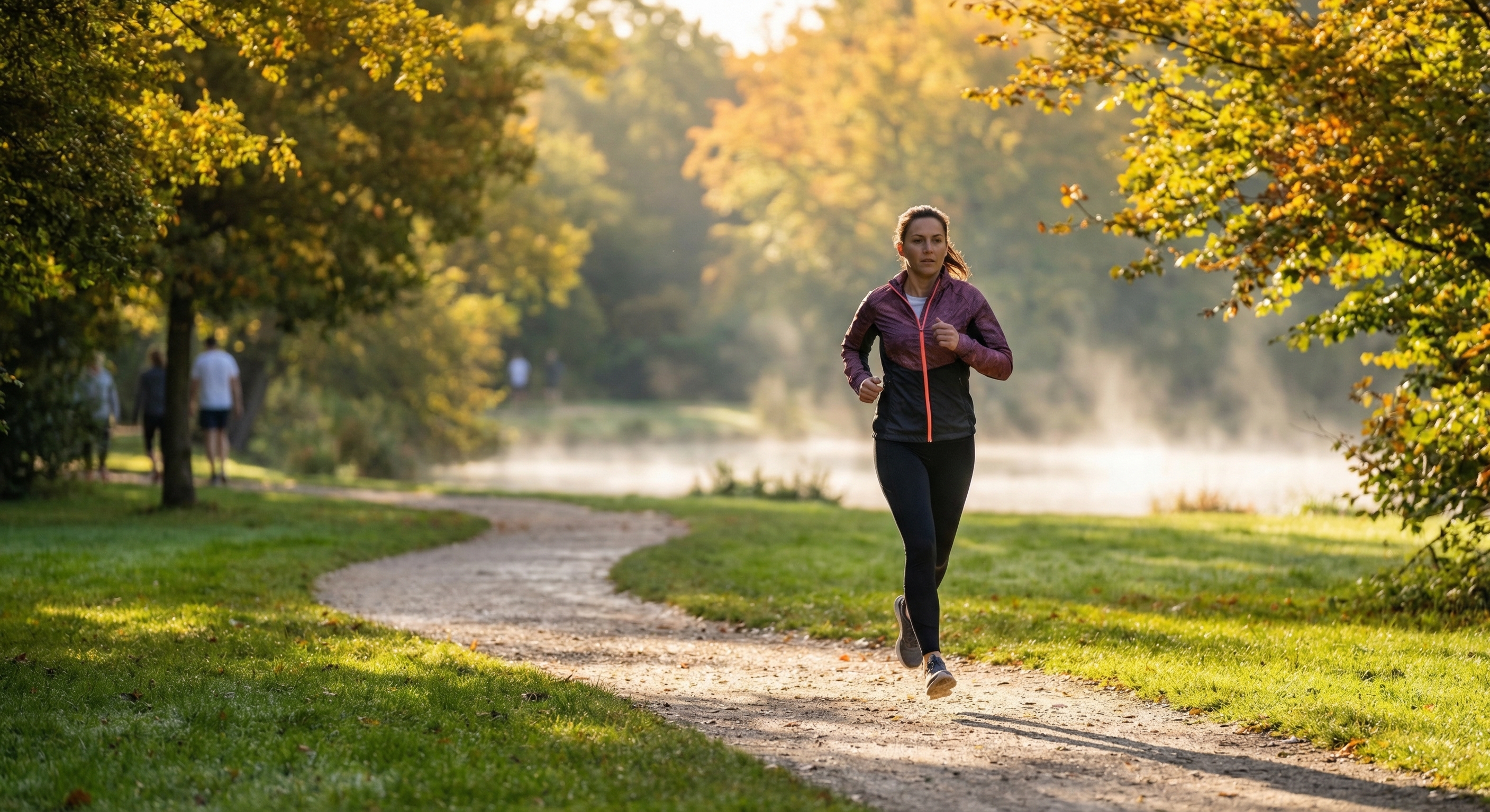 Person jogging in park