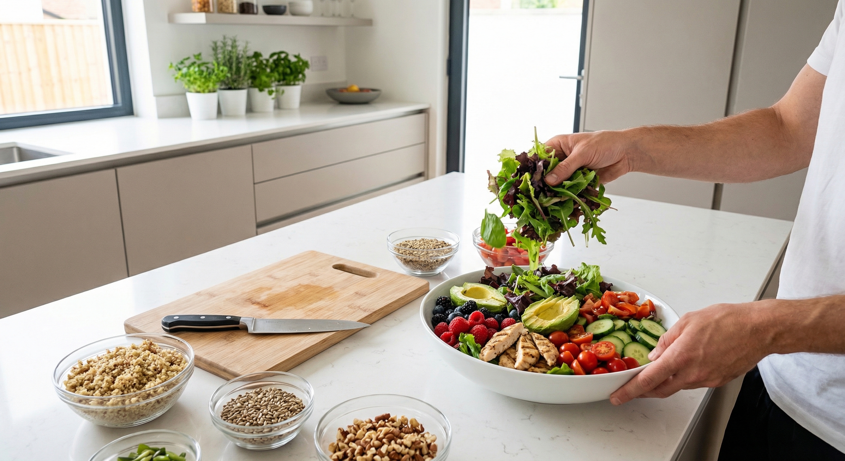 Healthy salad preparation